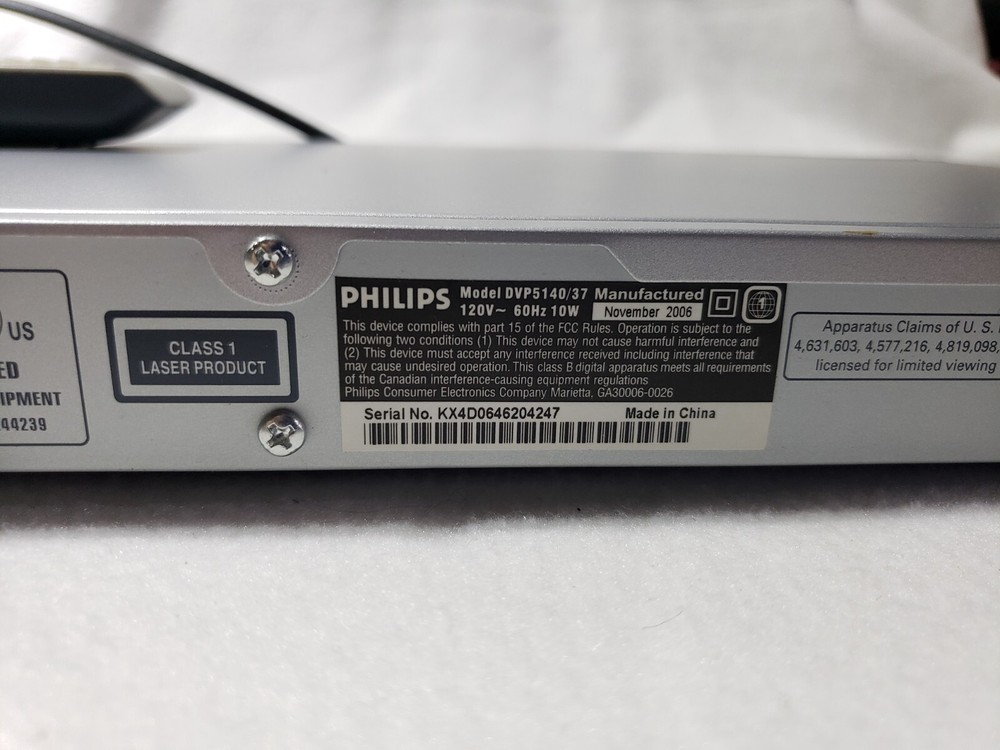 Philips Model DVP5140 Slim Silver CD/DVD Player *Tested*