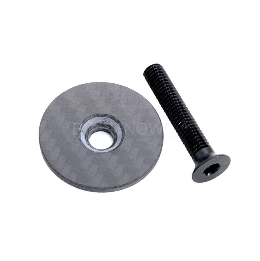 7g Threadless Headset Stem Top Cap 1 1/8" 3K MATTE CARBON w/ BOLT