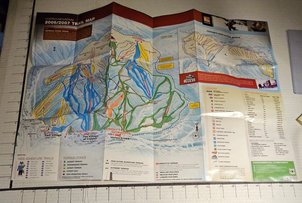 2006/07 COPPER MT SKI RESORT TRAIL MAP. EX CONDITION.