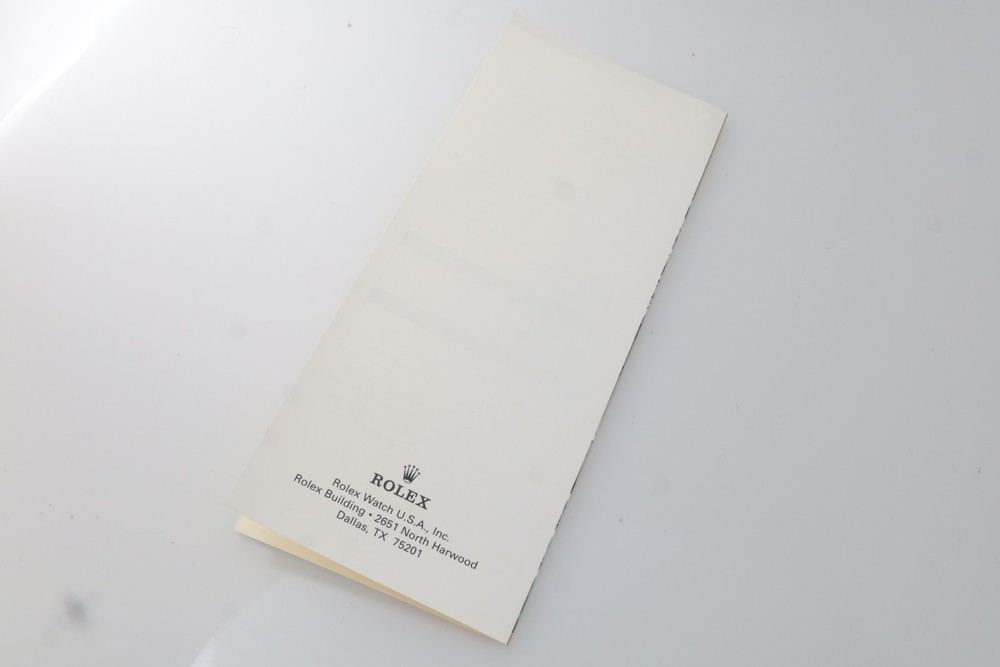 Genuine Rolex Insurance Replacement Program Brochure Ephemera 1990's