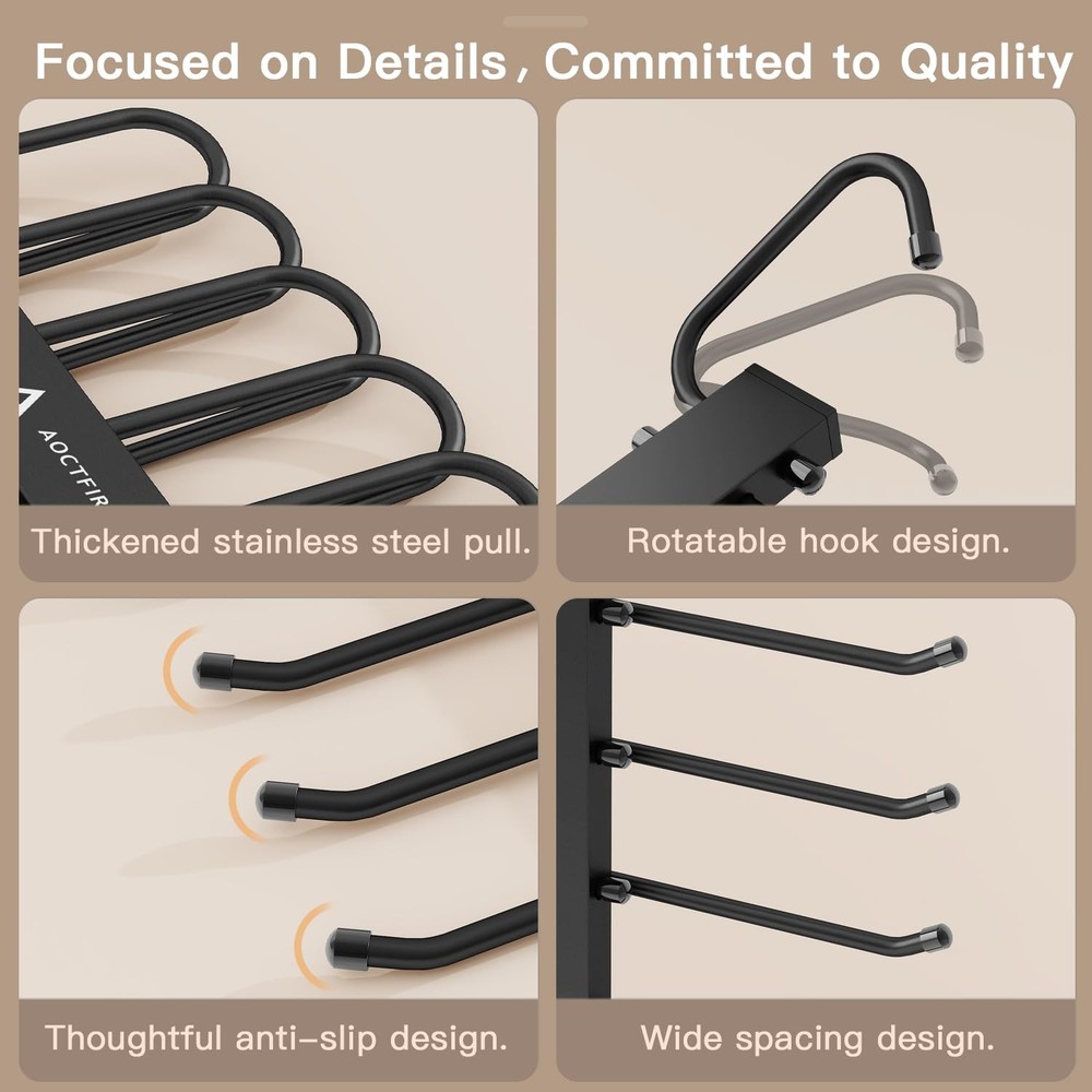 AOCTFIRST 4 Pack Magic Pants Hangers Space Saving - Multi-Layer Saving...