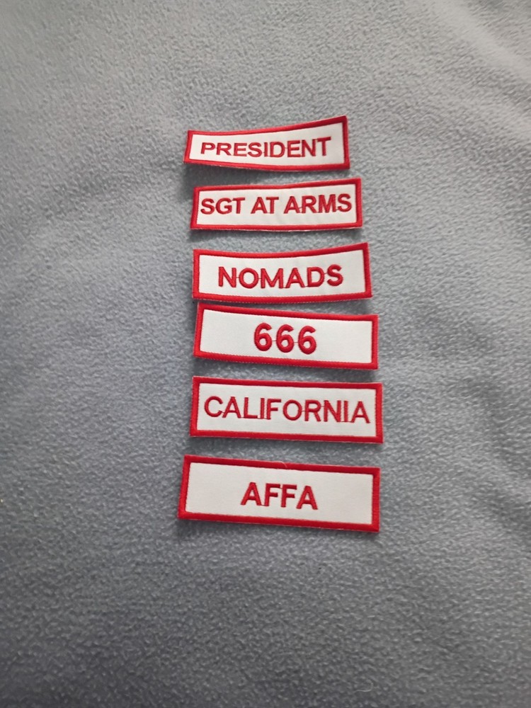 6 PC Red and White Front Vest Patched