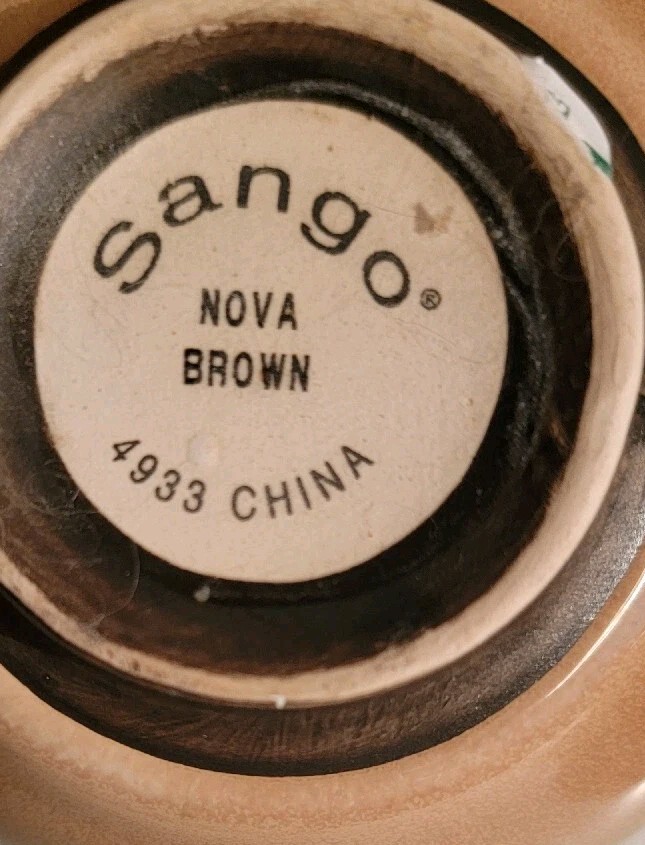 SANGO NOVA BROWN SUGAR BOWL WITH LID IN EUC