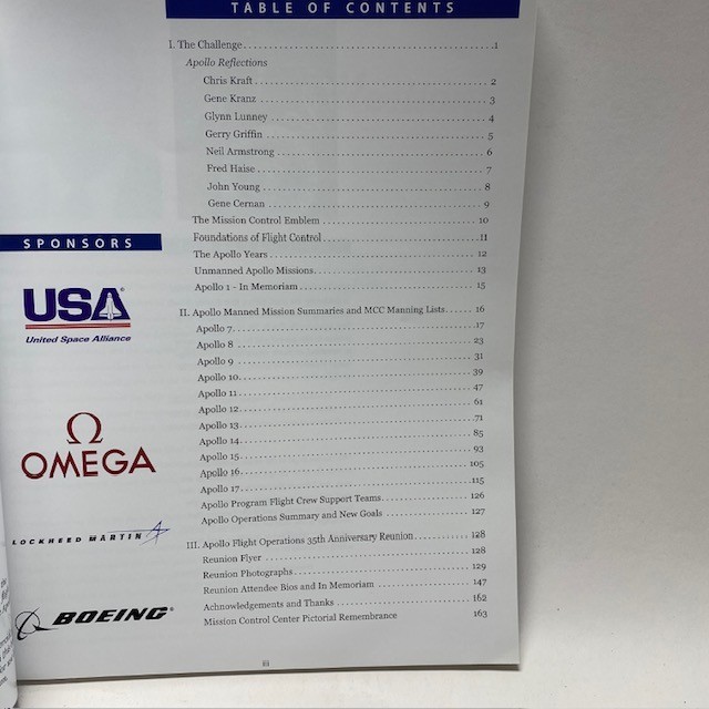 Apollo Program Flight Operations 35th Anniversary Reunion Mission History Book
