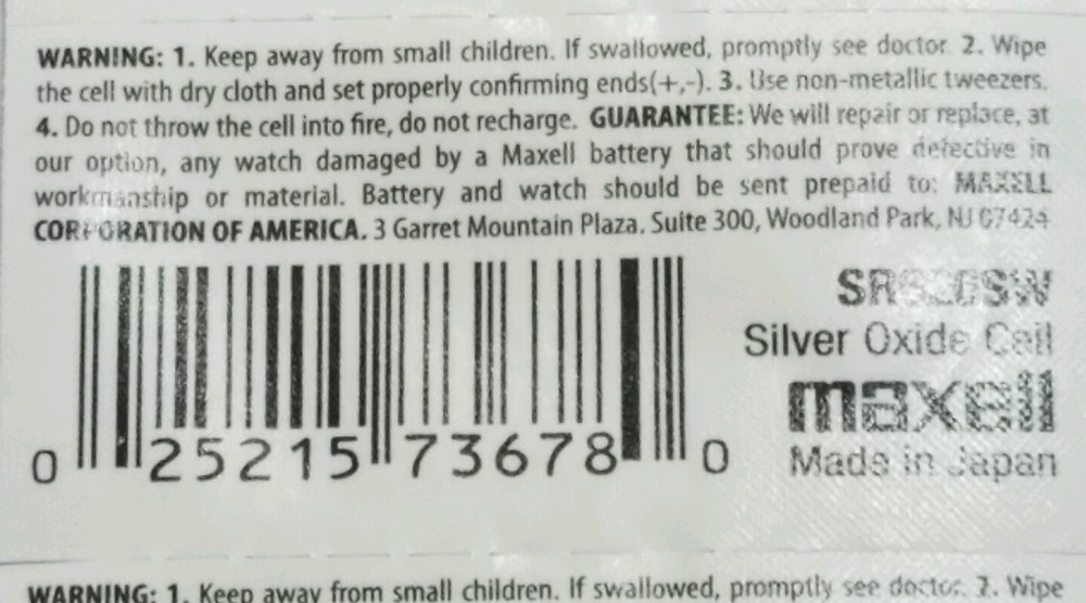 Maxell 377 Silver Oxide Watch Batteries 3 Pcs