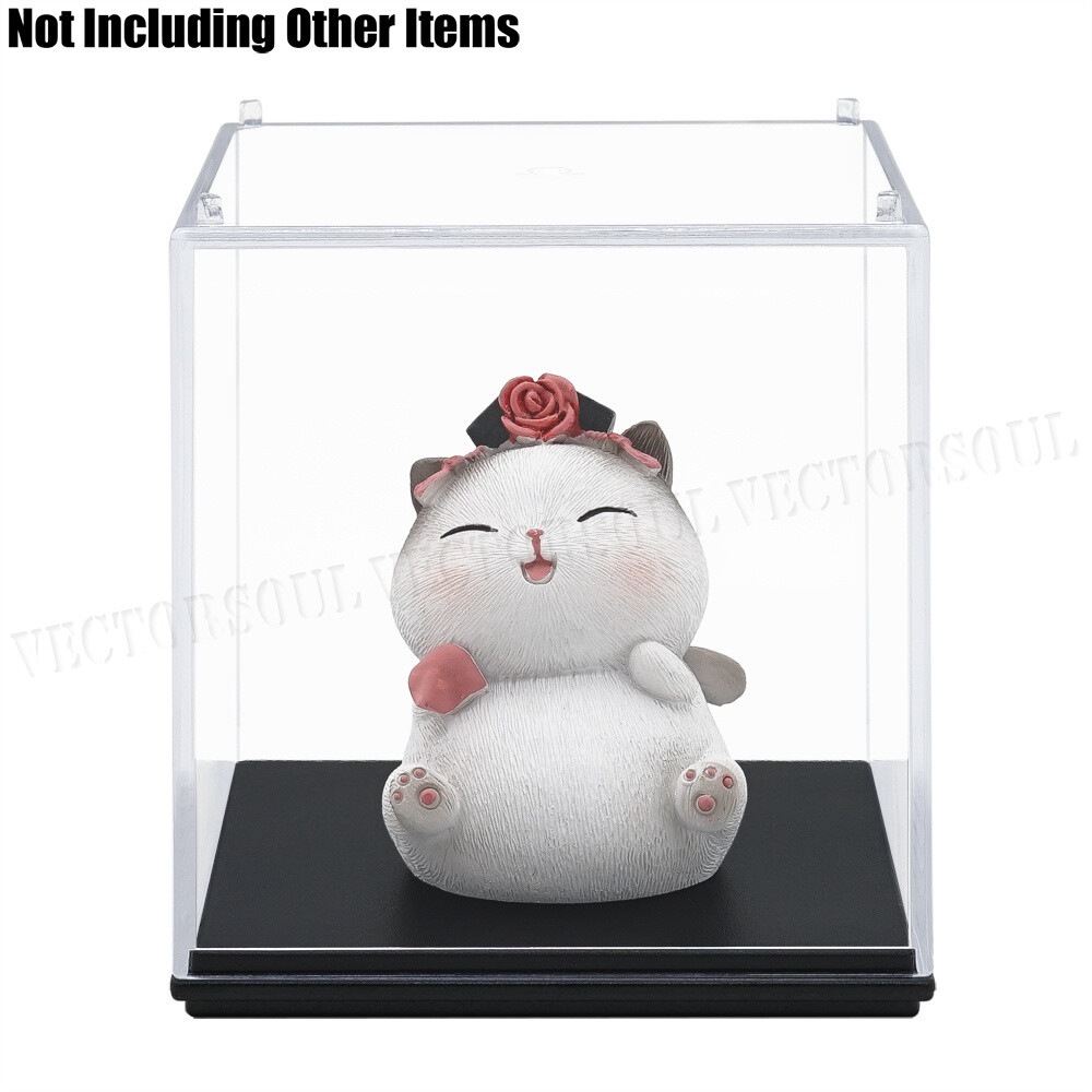 Clear Acrylic Display Box Case Perspex Dustproof Plastic Base Protection 2.75"H