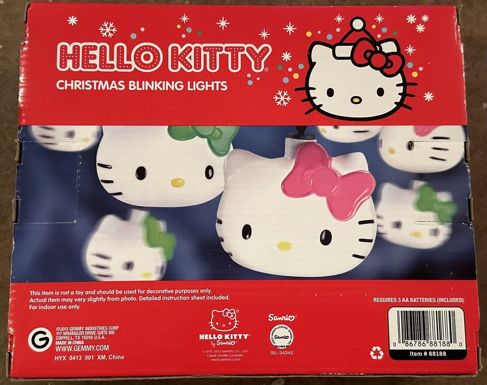 Hello Kitty Christmas Blinking Lights Holiday Decoration New