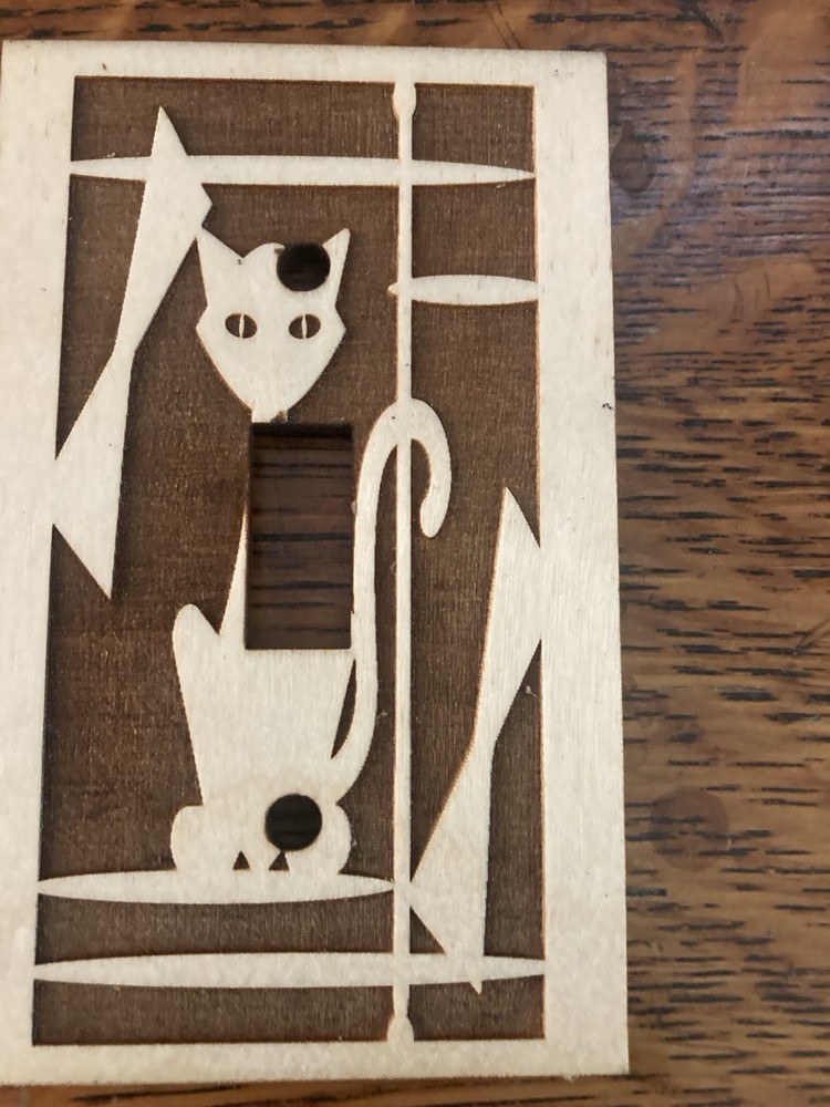 MCM Inspired Switch Plate Cover Maple Cat