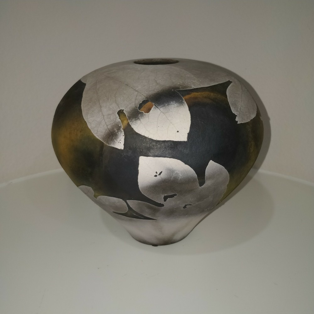 Ceramic Vase 8.5" Tall by Leaf Shadows - Decorative Art!