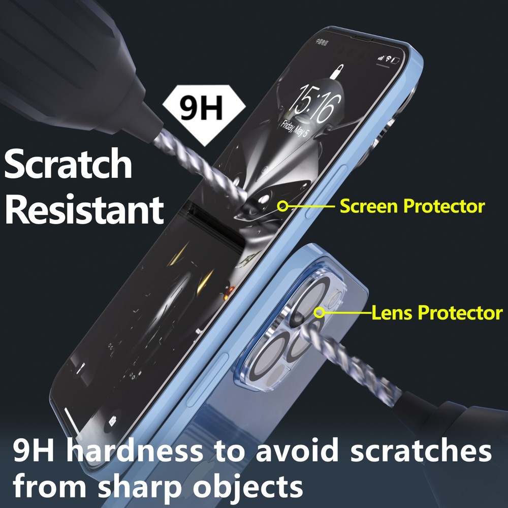 Case with Lens & Screen Protector for iPhone 14 13 12 11 Pro Max Mini Plus Case