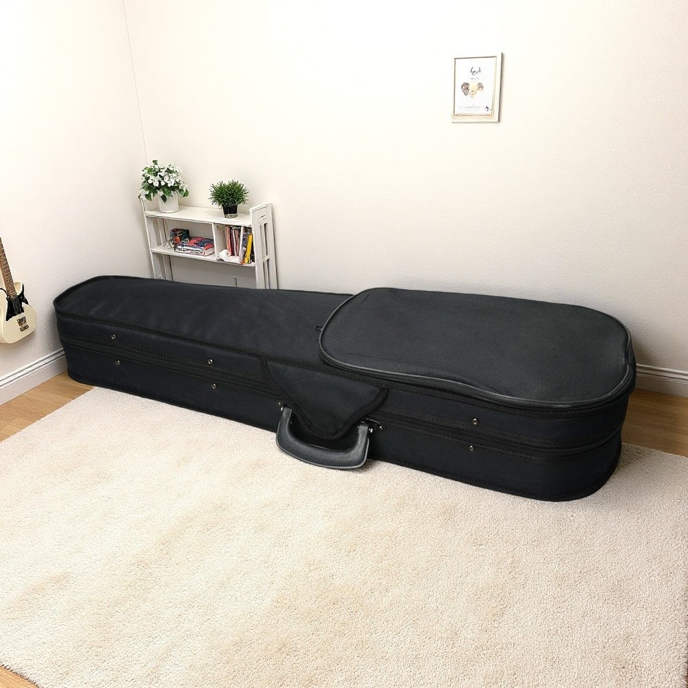 4/4 3/4 Violin Hardshell Case - Straps Padded Beige Interior Black Exterior