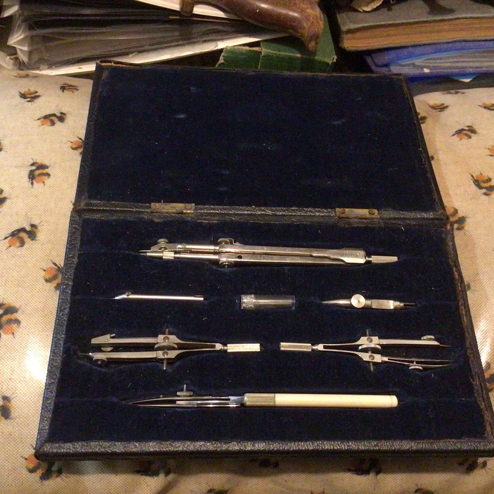 Vintage Original Lotter Draftsman Technical Drawing Set in Case