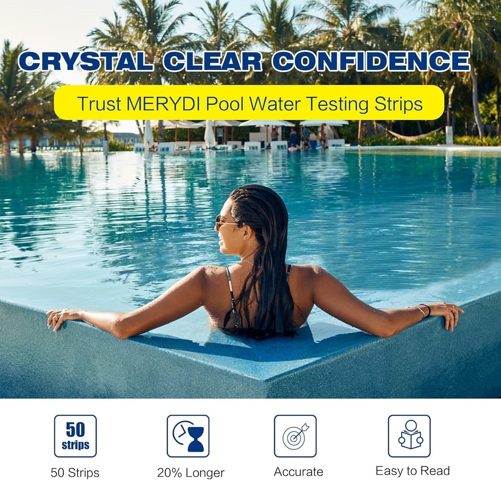 Pool Water Kit 50 Strips for Spa & Pool Testing - Accurate & Easy to Use