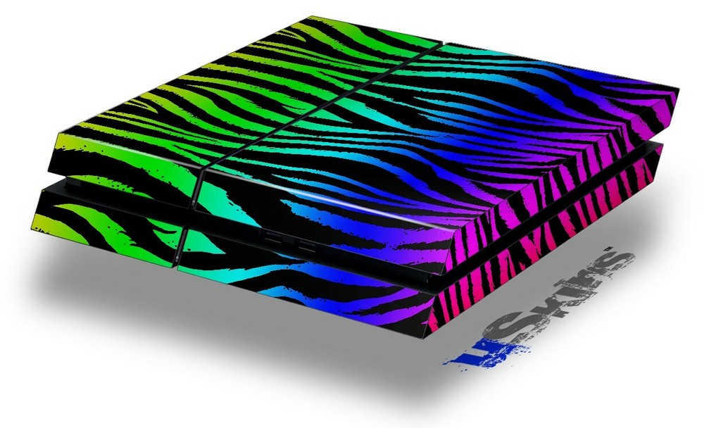 Skin for original PS4 Gaming Console Rainbow Zebra
