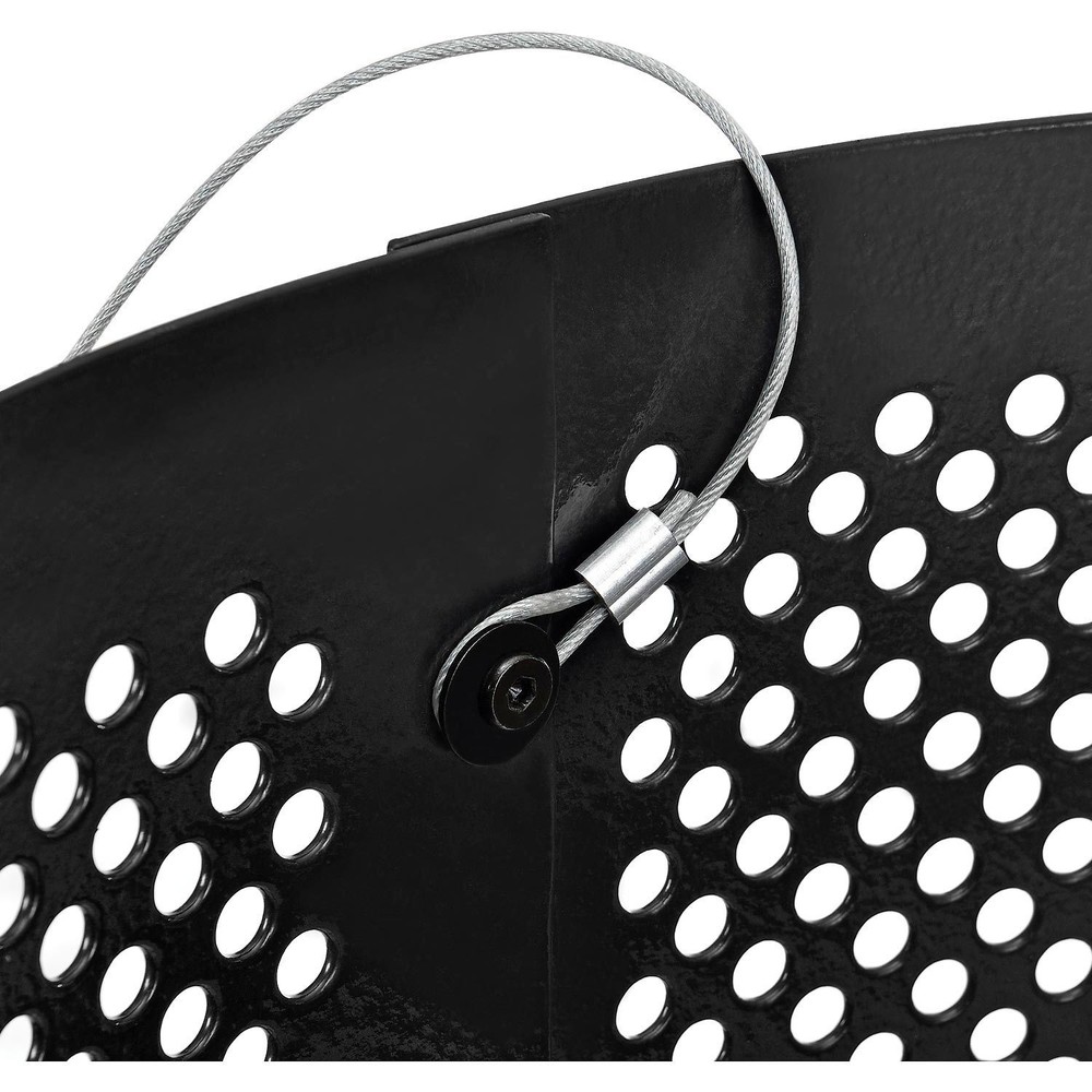 Thermoplastic Coated Perforated Receptacle w/Flat Lid 32 Gallon Black