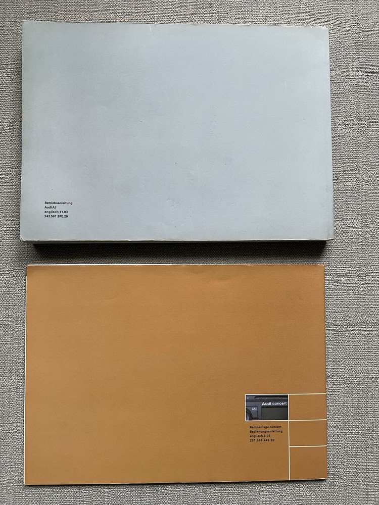 Audi A3 Owners Manual Handbook Pack 03-05