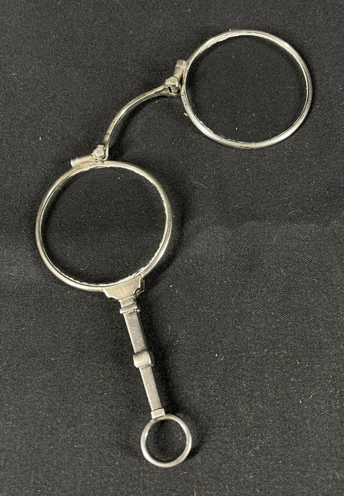 Antique Edwardian Sterling Lorgnette Pull Down Handle To Open