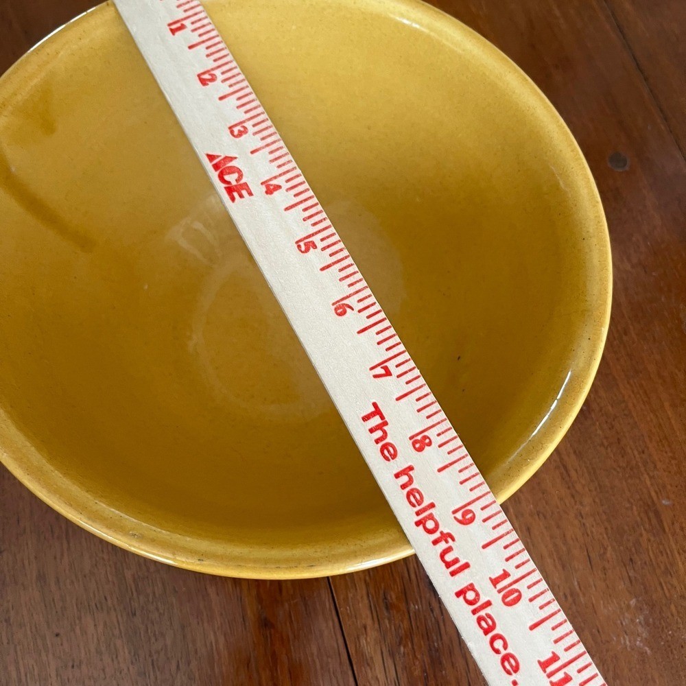 Vintage Yellow Ware Stoneware Pottery Mixing Bowl