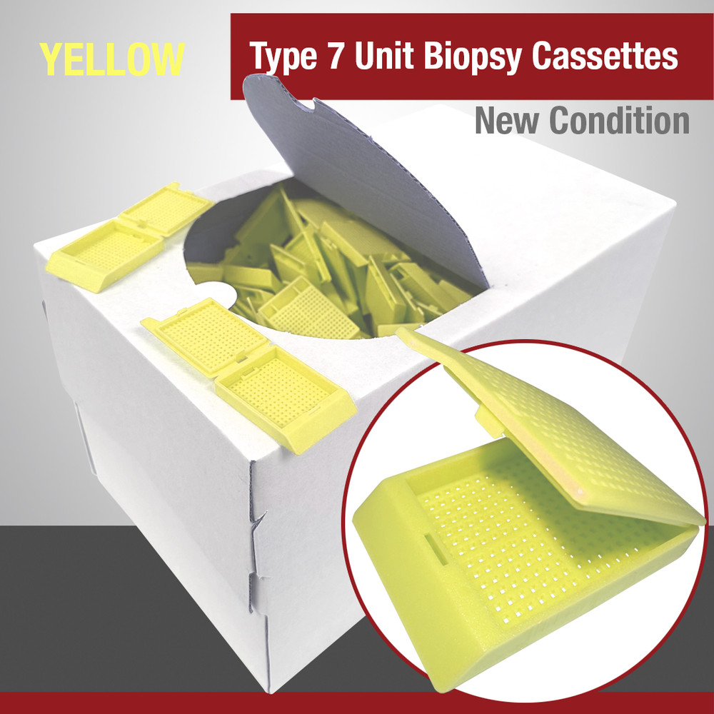 Embedding Cassettes, Type-7, Yellow, Biopsy, 1,000 Per Case Pack