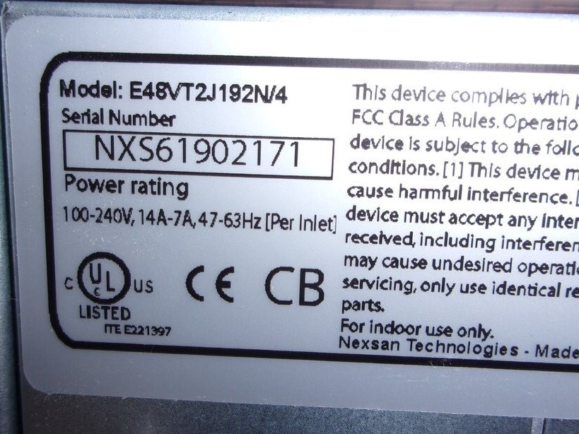 Nexsan E48VT2J192N/4 48-Bay Storage Array SAN Dual FC Controller SEE NOTES