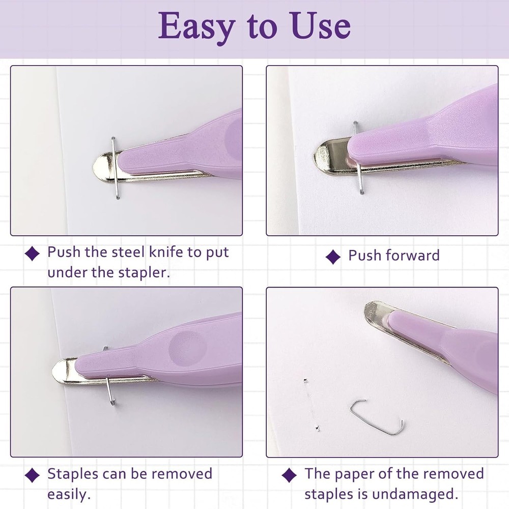 Versatile Staple Remover - Professional Tool with Magnetic Tip in Elegant Purple