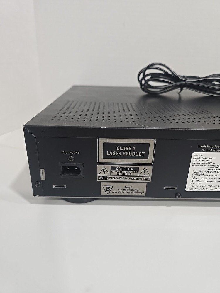 Philips CDR 765 Audio Compact Disc Recorder Tested WORKING / No Remote
