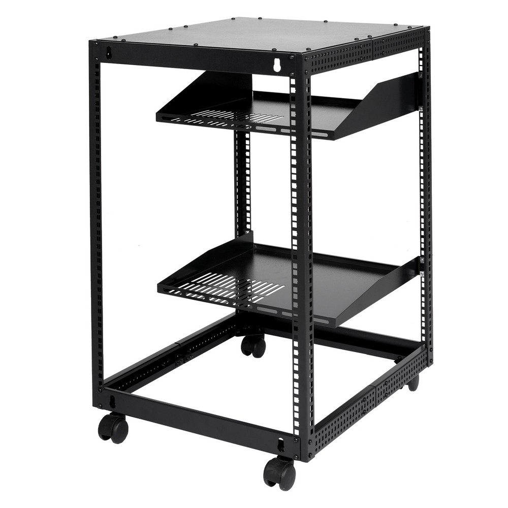 VEVOR 15U 4 Post Open Frame Server Rack Network Enclosure 23''-40'' Adjustable
