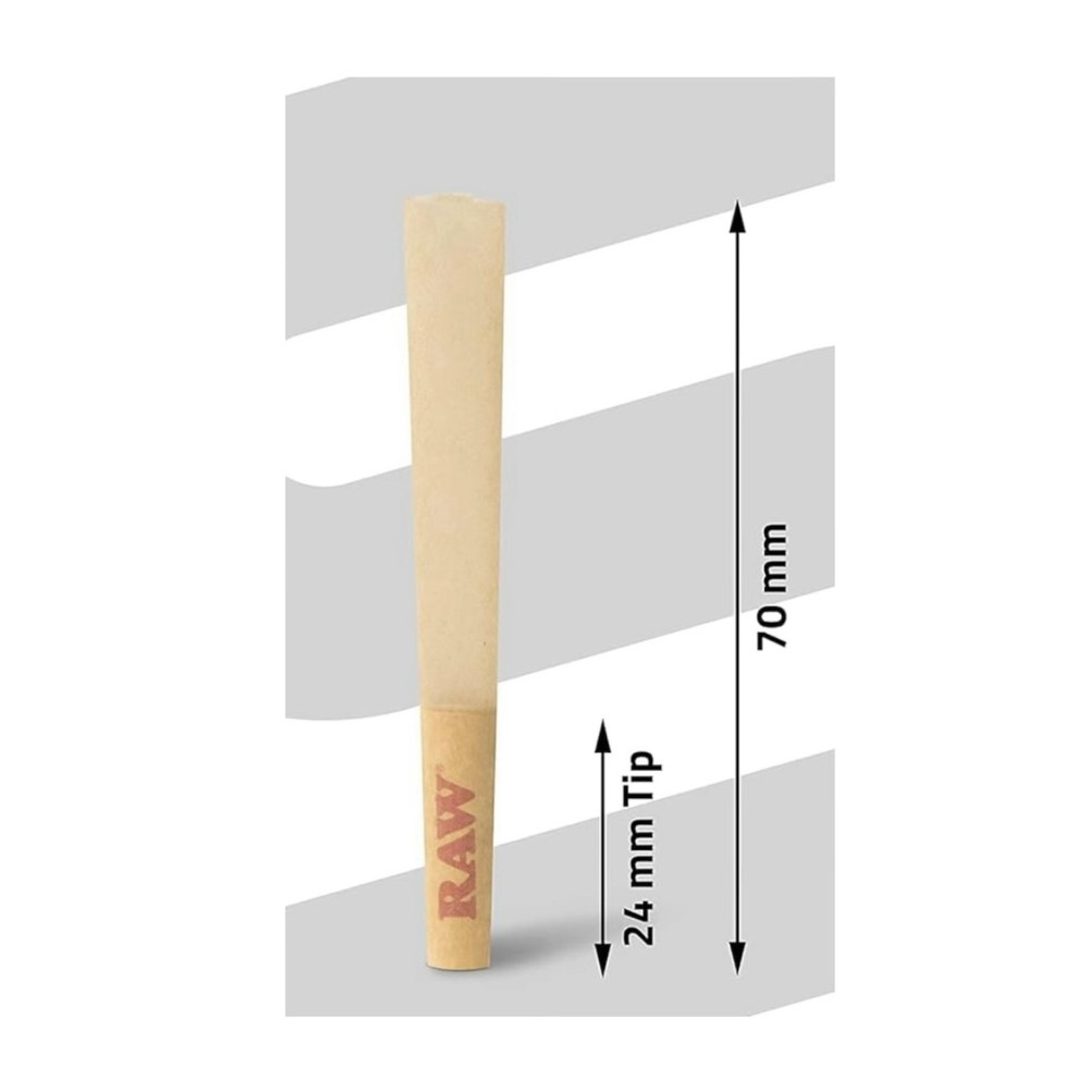 Raw rolling paper single Size 70/24 Pre Rolled Cone + Lighter