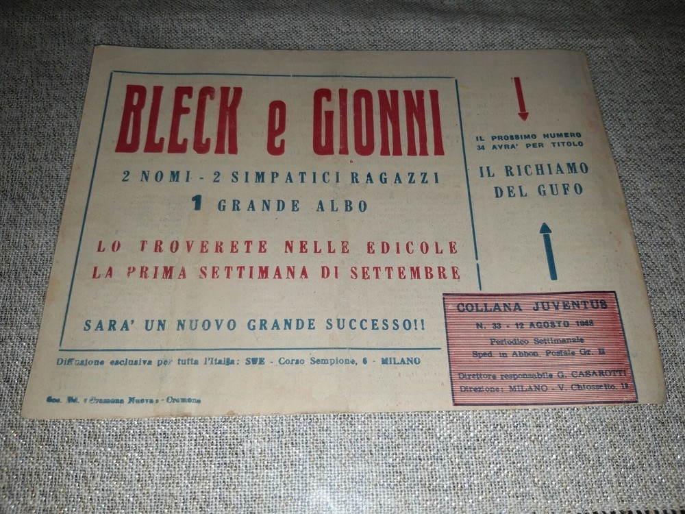1948 Gim Toro Comic No. 33 ORIGINAL £. 12