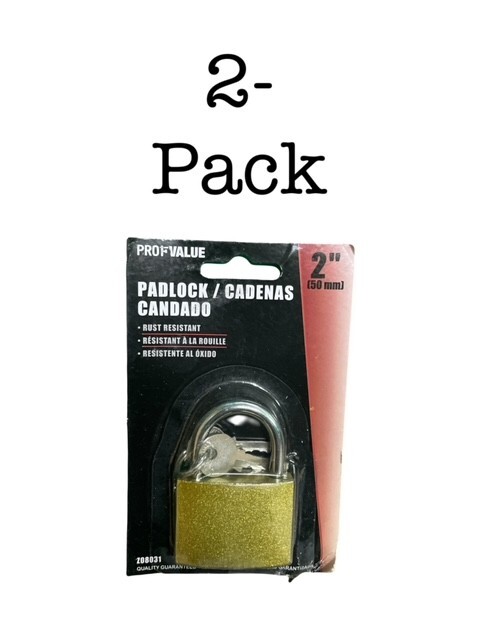 PADLOCK (2-PACK) 2" KEYED Rust Resistant