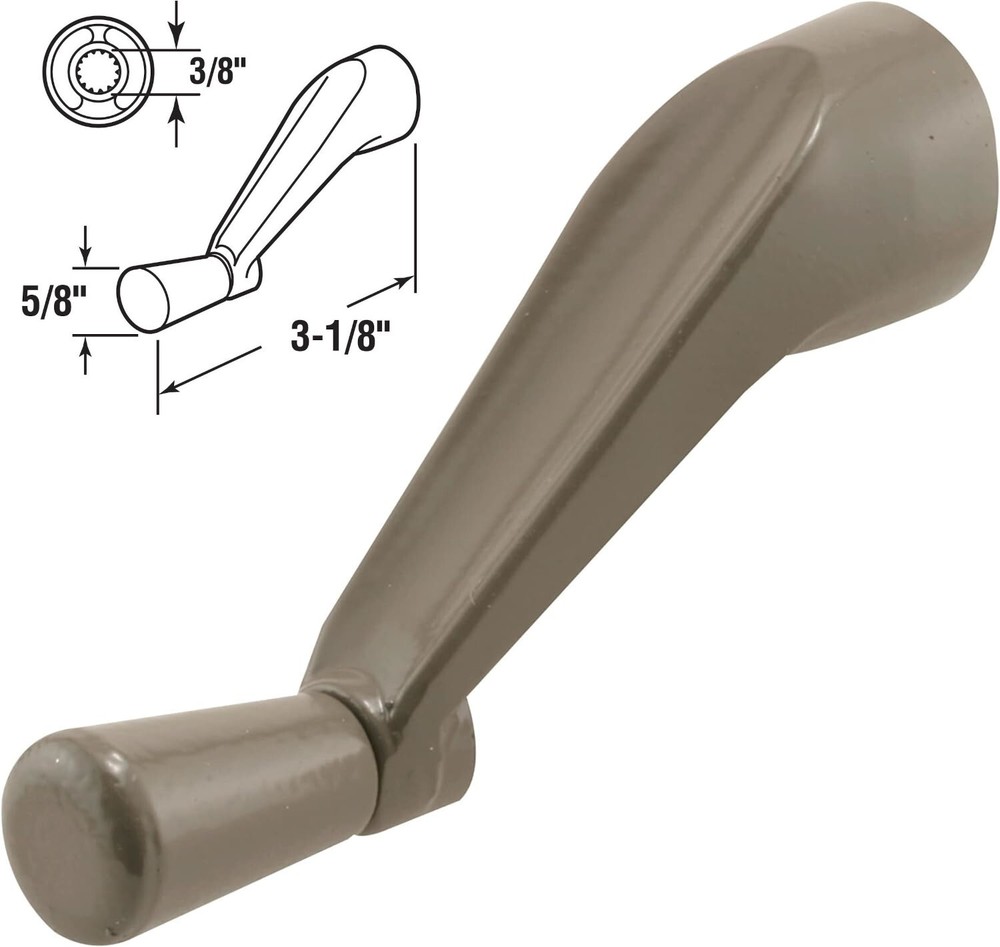 2 Pack! Prime-Line H 3966 Spline Socket Crank Handle, Stone