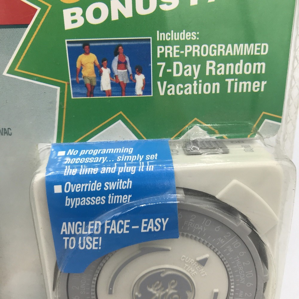 2 GE Security 7 Day Timer Programmable 13 Settings/Day & Vacation Pre-programmed