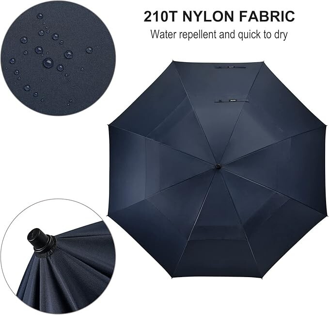 80 Inch Huge Large Oversize Golf Umbrella Double Canopy Vented Windproof Stick