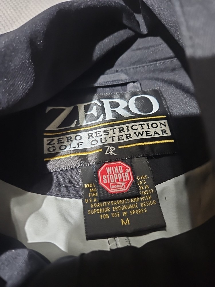 Vtg Zero Restriction Jacket Mens Medium Black 1/4 Zip Windstopper Pullover Y2k
