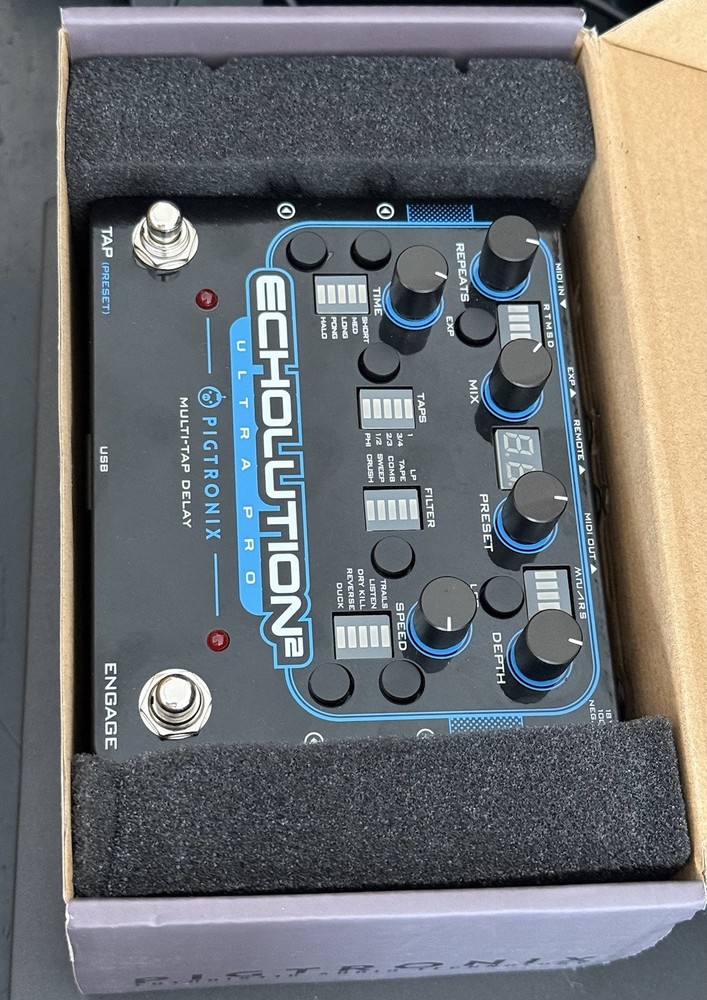 Pigtronix Echolution 2 Ultra Pro Digital Multi-Tap Delay Pedal E2U Guitar/Bass