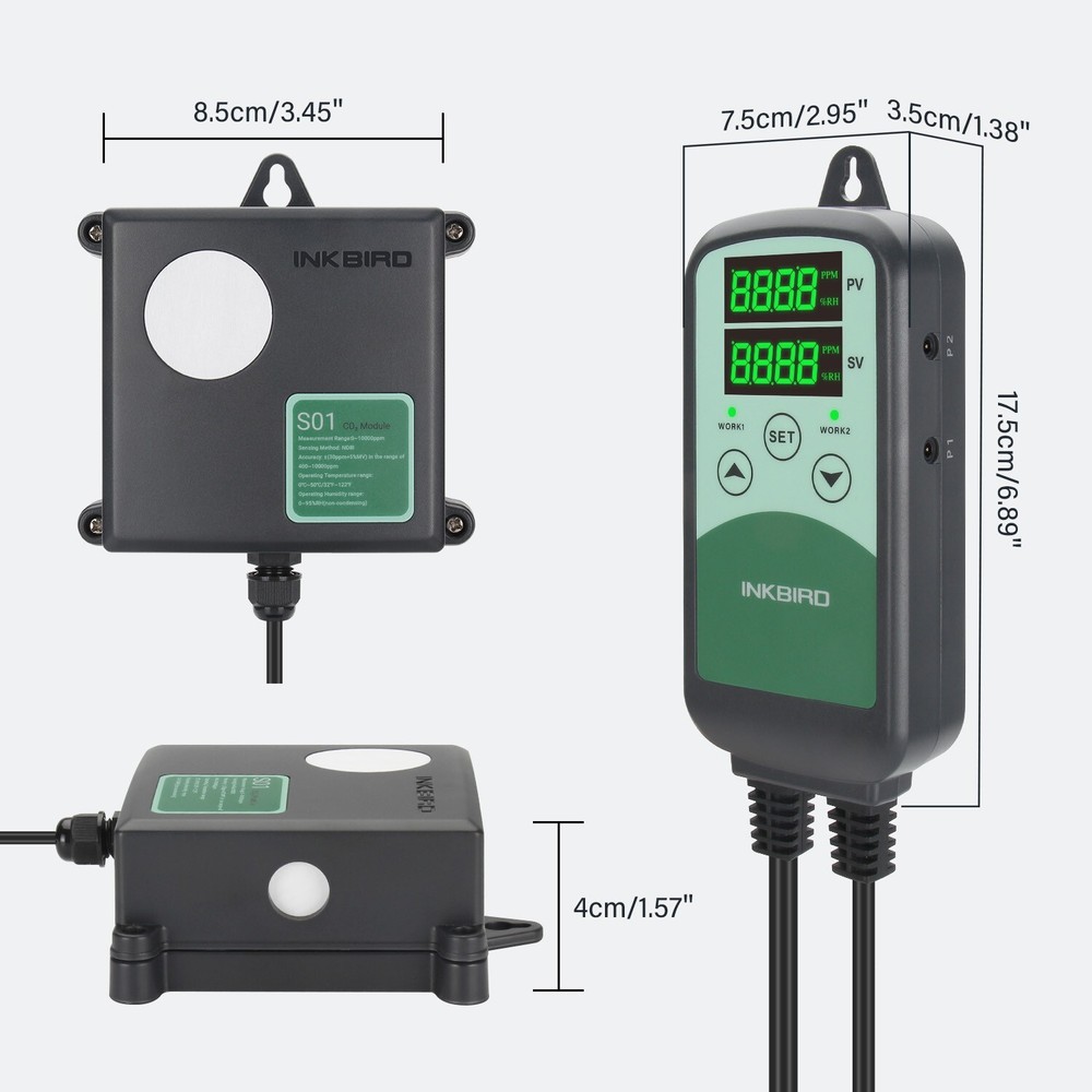 CO2 Controller Generator Carbon Dioxide Control Exhaust Fan Grow Room Regulator
