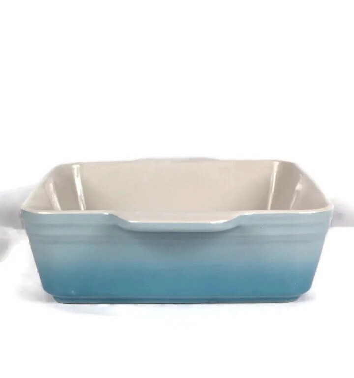 Koov Blue Square Ceramic Bakeware Baking Dish Casserole Lasagna Pan 9"