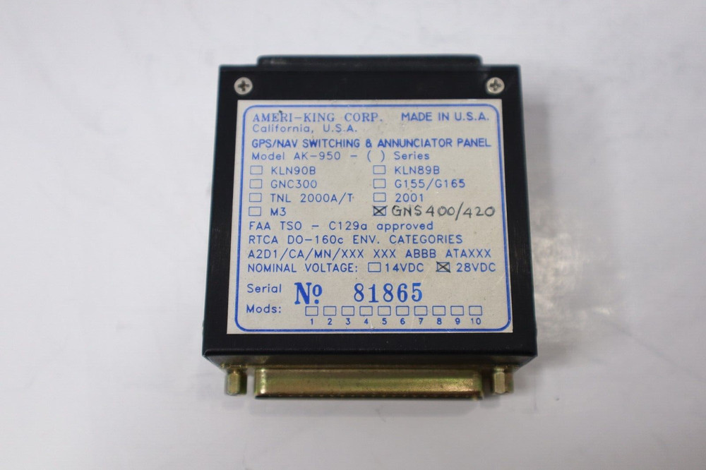 Ameri-King AK-950 GPS/NAV Switching & Annunciator Panel for GNS400 / GNS420