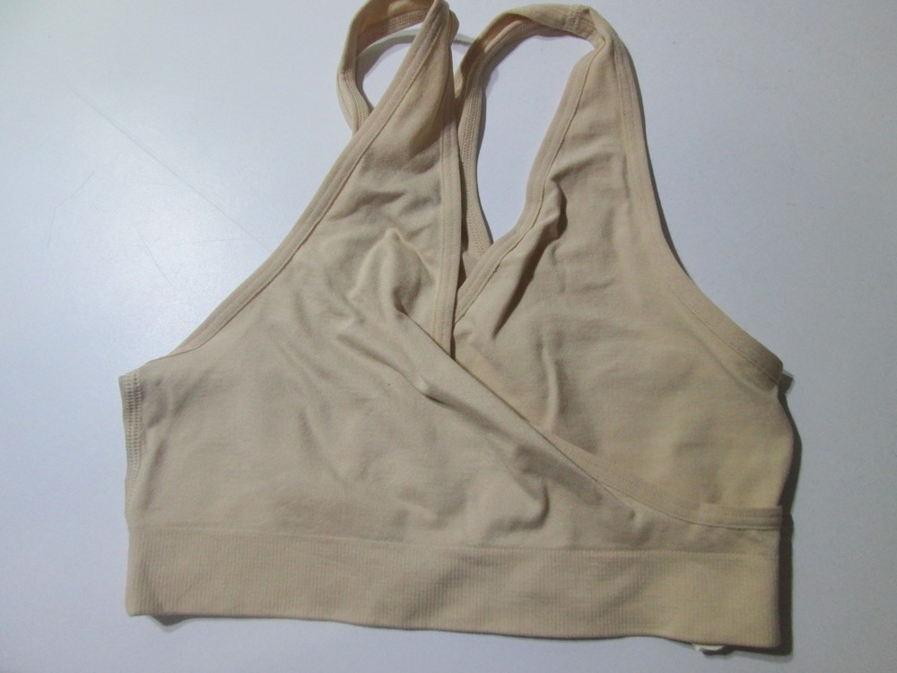 Basics Bra Size S Beige Wireless Unlined Racerback Pullover Bralette Stretch