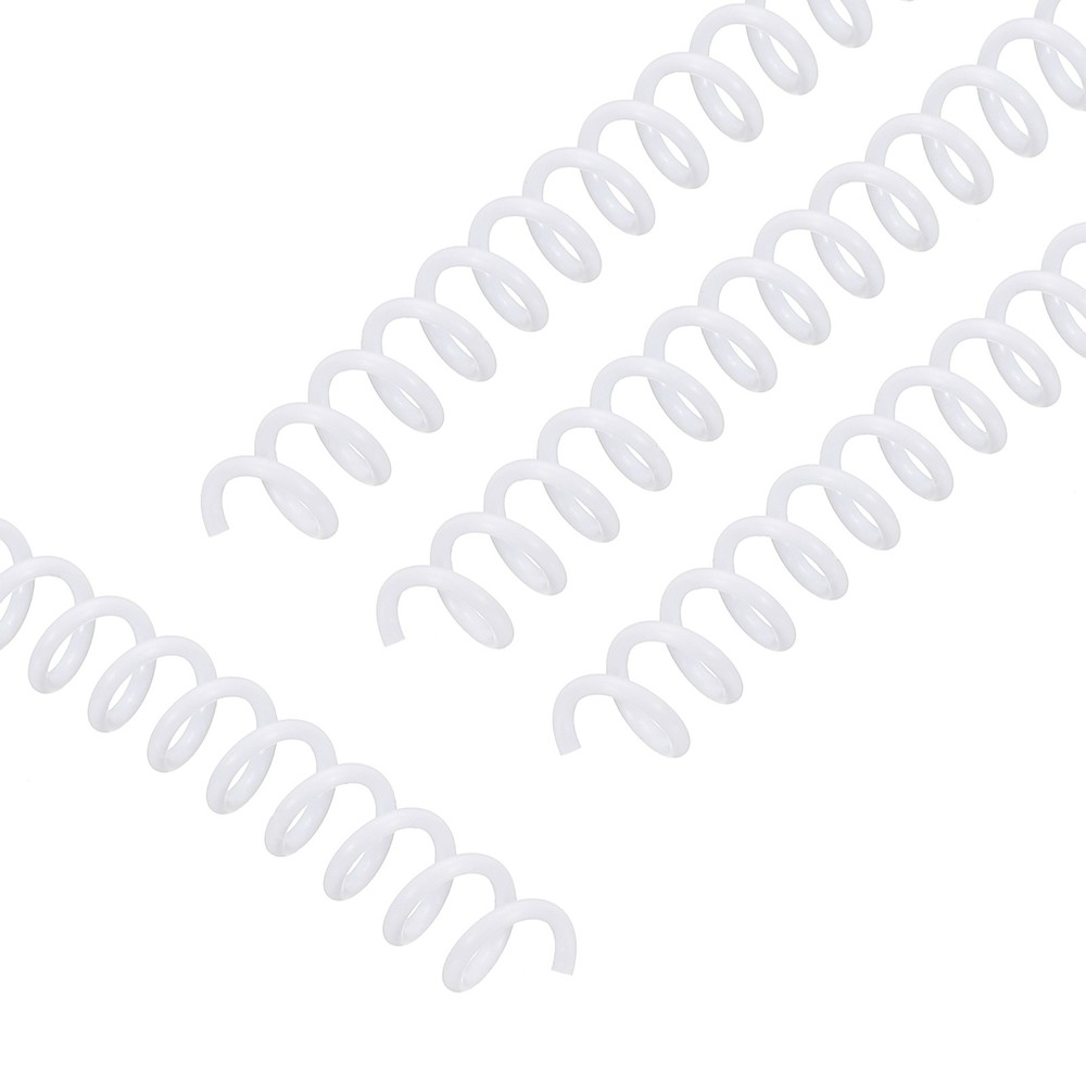 50 Pack Spiral Binding Coils, 6mm(1/4") Binding Coils, White