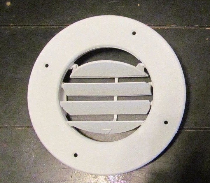 RV Round AC Ceiling Vent - Fully Adjustable - White