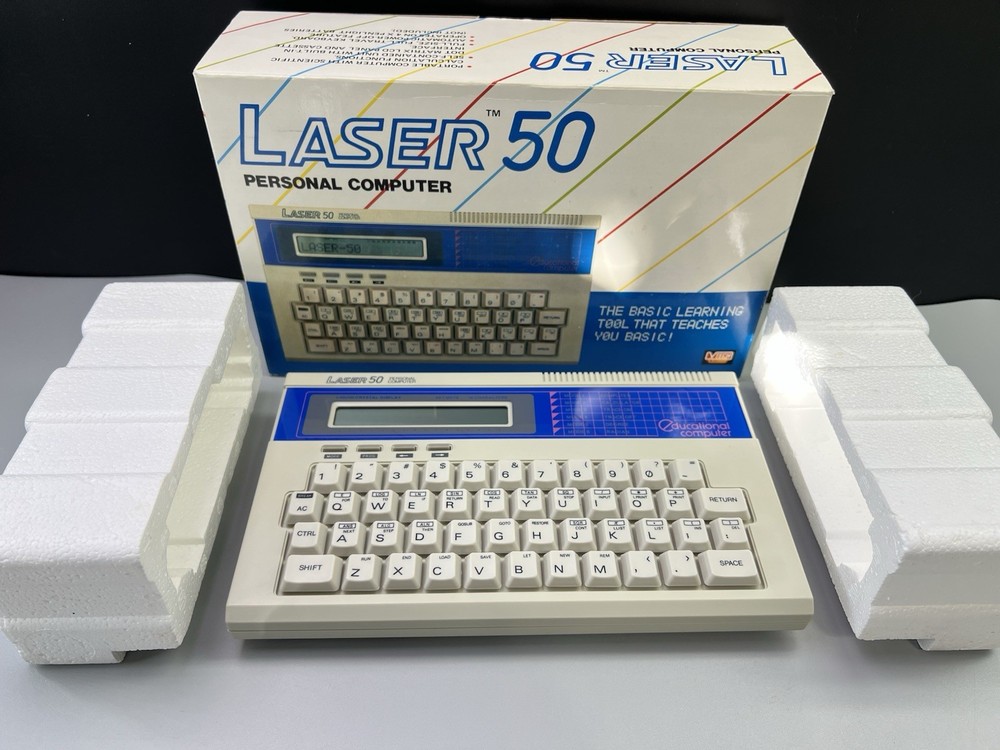 Vintage V Tech Laser 50 Personal Computer Original Box & Manual *Never Used?