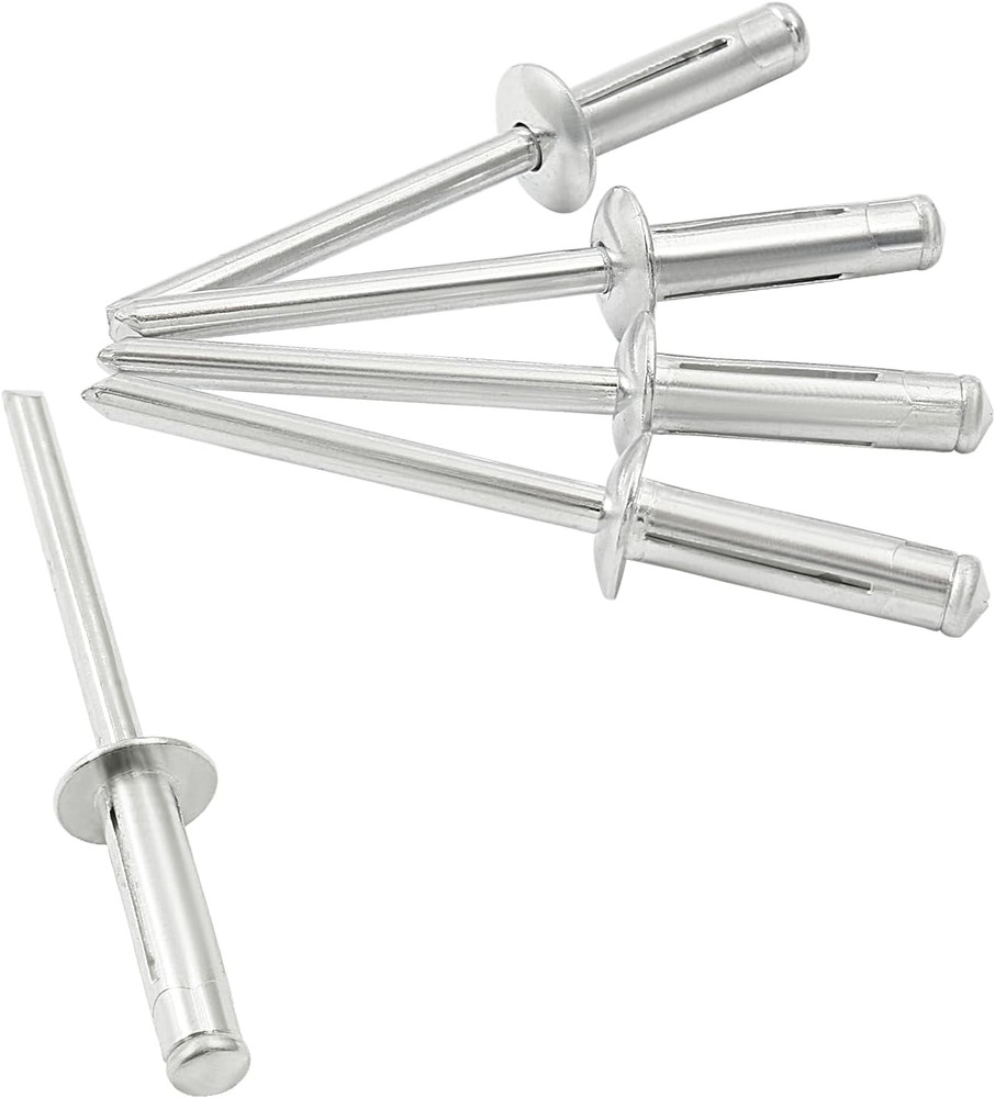 60 Pcs 3/16" X 3/4" Tri-Fold Exploding Pop Rivets, Aluminum Large Head Blind Riv