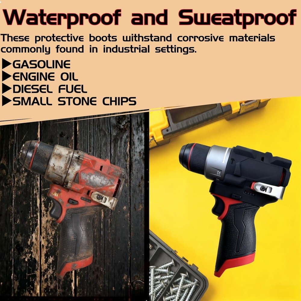 Durable Rubber Protective Boot for M12 FUEL 1/2" Hammer Drill, Easy Fit & Access