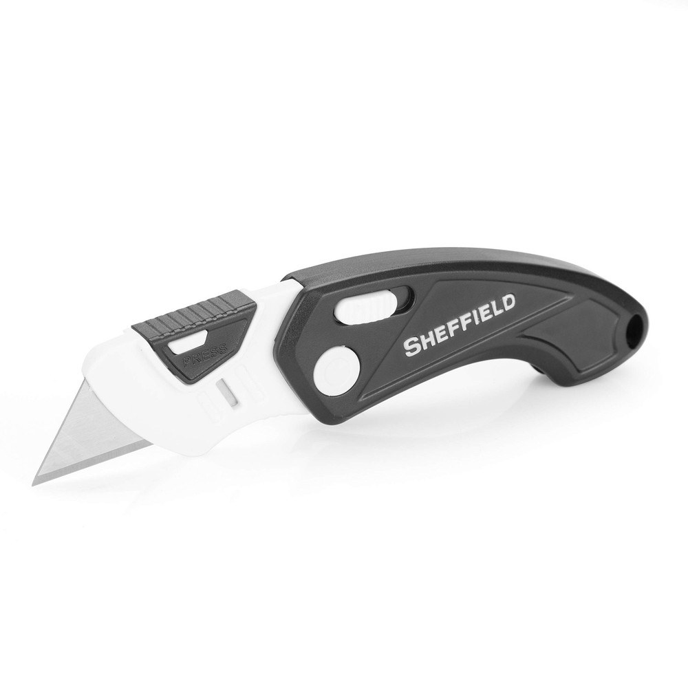 Sheffield 1282 Gadget Folding Lock Back Utility Knife, 1 Pack, Black/White