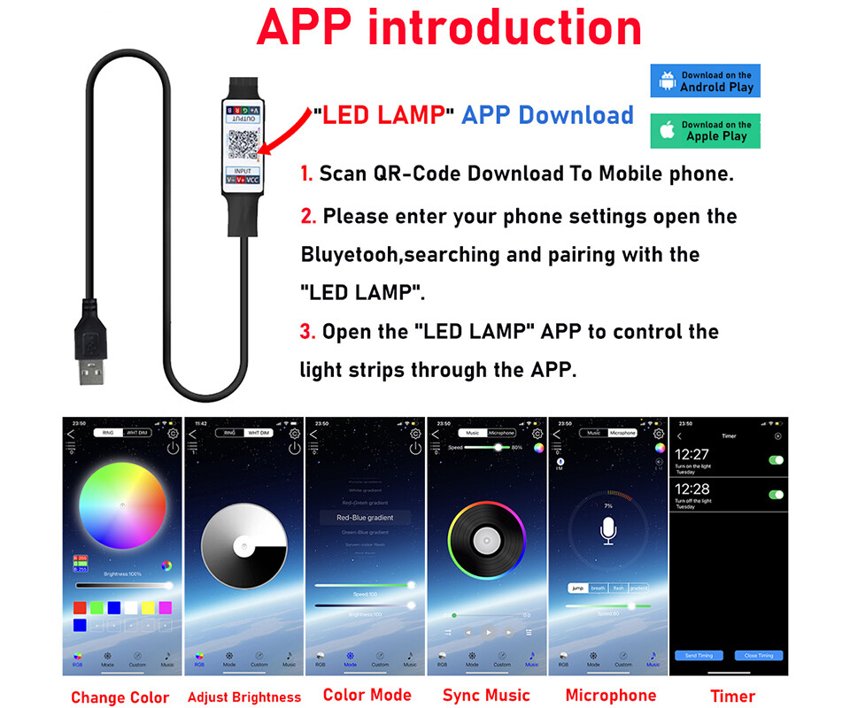 Mini USB Bluetooth Controller Rgb Controller For 2835 5050 Led strip Android