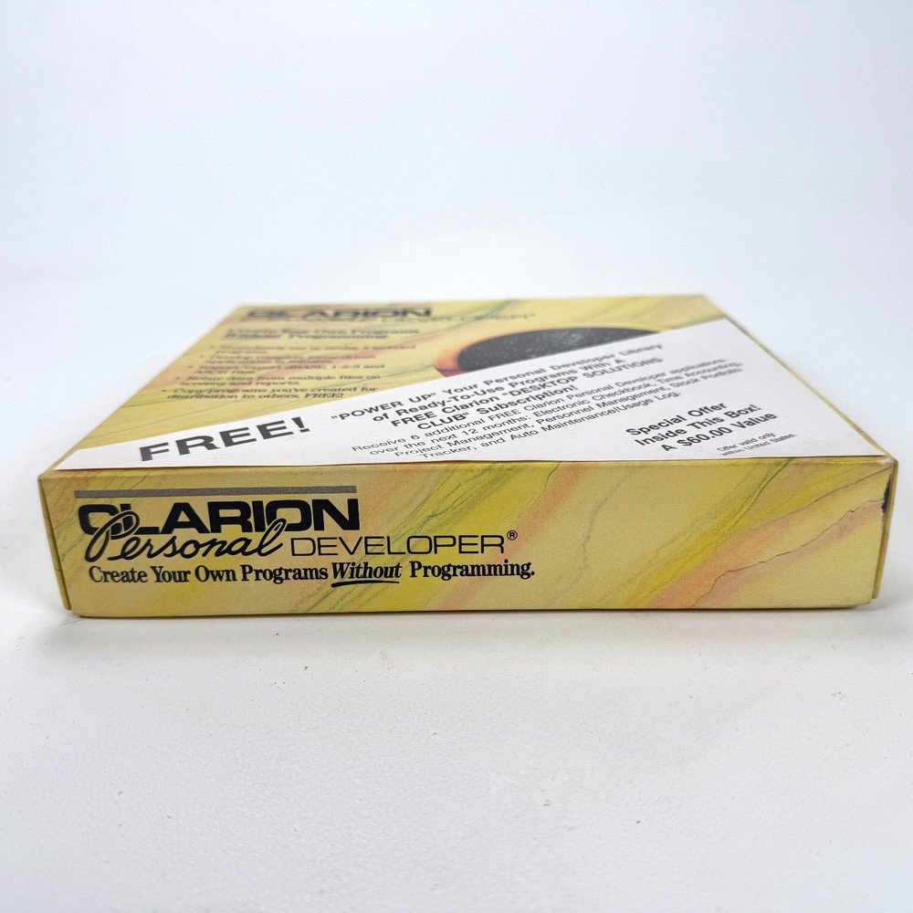 Clarion Software Personal Developer Programs Without Programming Vintage