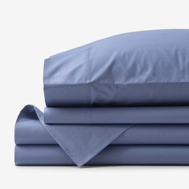 Solid Garment Washed Cotton Percale Bed Sheet Set-TheCompanyStore|59940