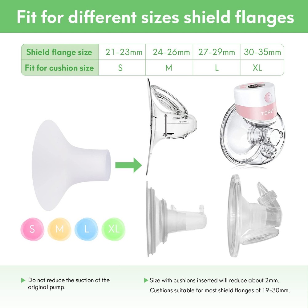 Breast Pump Cushion Inserts for 2426mm Flanges | Silicone Nipple Shields 2 pc