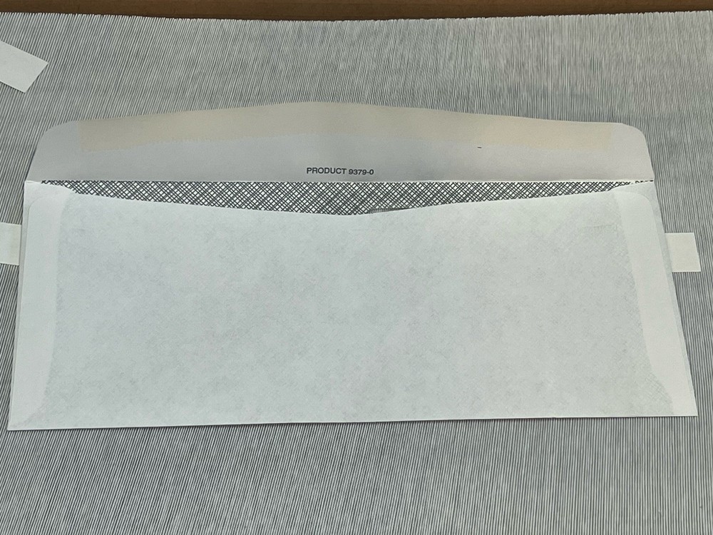 3 5/8" X 8 5/8" Double Window Envelopes "White Wove" PC 55161 / Code: 9379-0